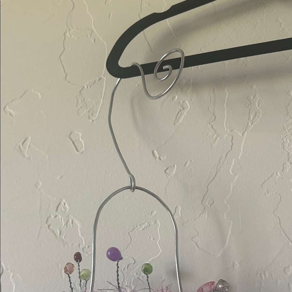 Blue Hanging Glass Vases with Wire Accents - Picture 4 of 5